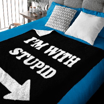 Discover Im With Stupid Baby Blankets Funny dumb Novelty Arrow Direction