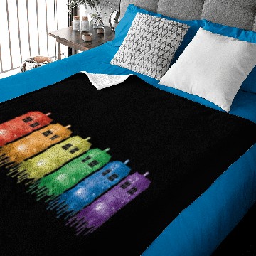 Discover Rainbow Tardis Baby Blankets