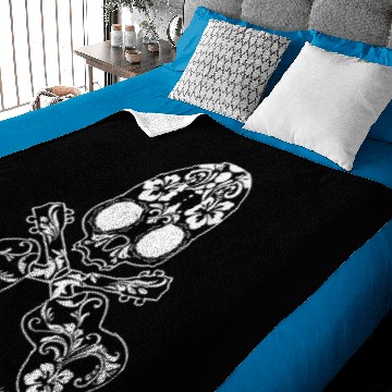 Discover Candy Skull & Cross Uke Baby Blankets