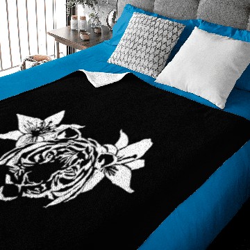 Discover Lotus Tiger (WHITE) Baby Blankets