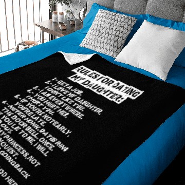 Discover Rules for dating my daughter (dark) Baby Blankets