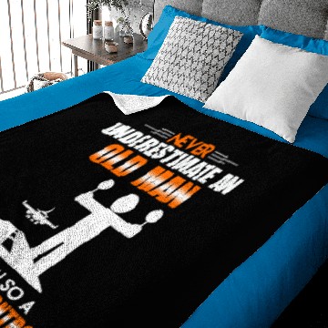 Discover Old Man Air Traffic Control Baby Blankets