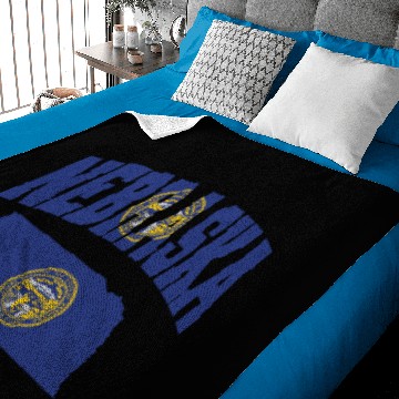 Discover Nebraska Flag Map Baby Blankets