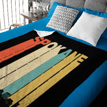 Discover Vintage 1970's Style Spokane Washington Skyline Baby Blankets