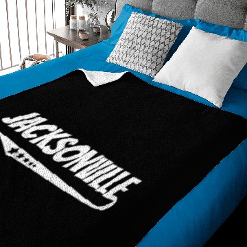 Discover Jacksonville Retro Comic Book Style Logo Baby Blankets