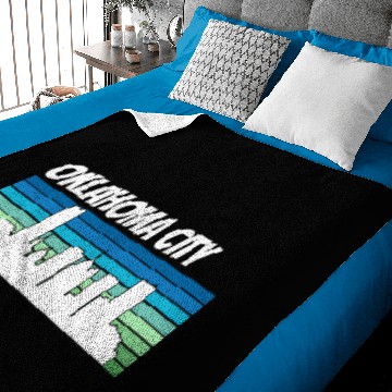 Discover Retro Oklahoma City Skyline Baby Blankets