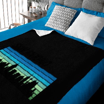 Discover Retro San Antonio Skyline Baby Blankets