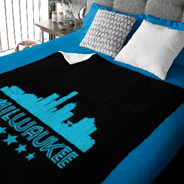 Discover Retro Milwaukee Skyline Baby Blankets