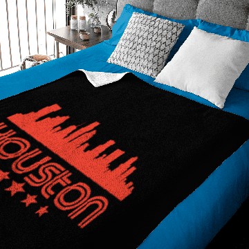 Discover Retro Houston Skyline Baby Blankets