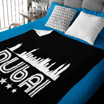 Discover Retro Dubai Skyline Baby Blankets