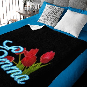 Discover Emma With Tulips Baby Blankets