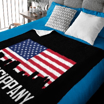 Discover Parsippany New Jersey Skyline American Flag Baby Blankets