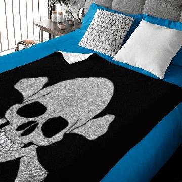 Discover Silver Glitter Skull And Crossbones Baby Blankets