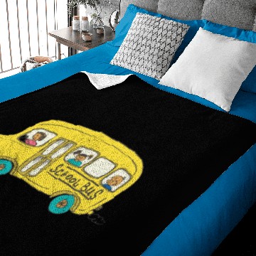 Discover school bus Baby Blankets