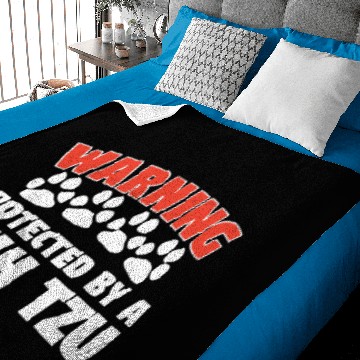 Discover Warning Protected By A Shih Tzu Baby Blankets