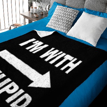 Discover I'm With Stupid Baby Blankets