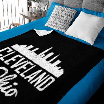 Discover Cleveland Ohio Skyline Baby Blankets