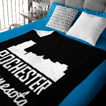 Discover Rochester Minnesota Skyline Baby Blankets