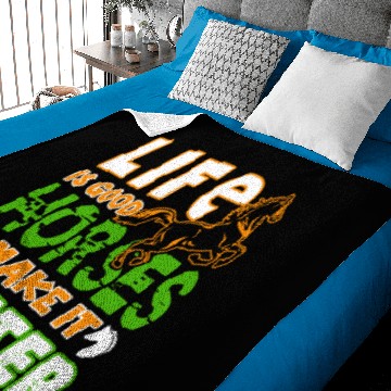 Discover Life Is Good Horses Baby Blankets