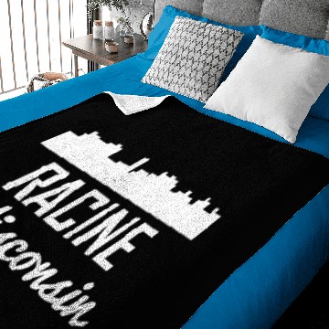 Discover Racine Wisconsin Skyline Baby Blankets