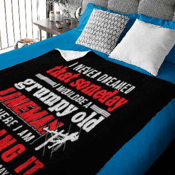 Discover Old Lineman - I Would Be A Grumpy Old Lineman T Baby Blankets