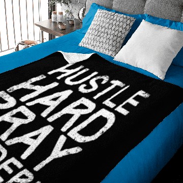 Discover Hustle - Hustle Hard Pray Harder Catholic Entrep Baby Blankets