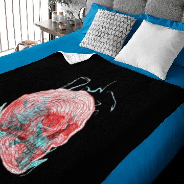 Discover red skull Baby Blankets