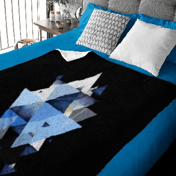 Discover Geometric Triangles in Indigo Blue Baby Blankets