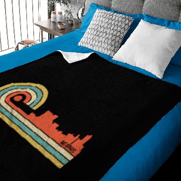 Discover Retro Style Memphis Tennessee Skyline Baby Blankets