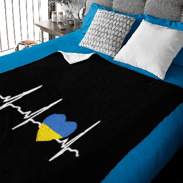Discover I LOVE ekg heartbeat UKRAINE Baby Blankets