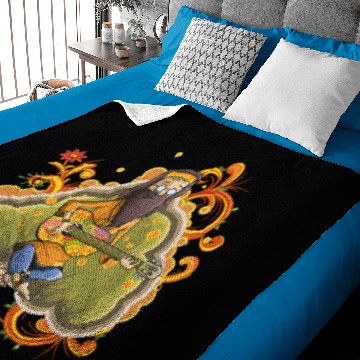 Discover Hippie with guitar in nirvana vector cartoon image Baby Blankets