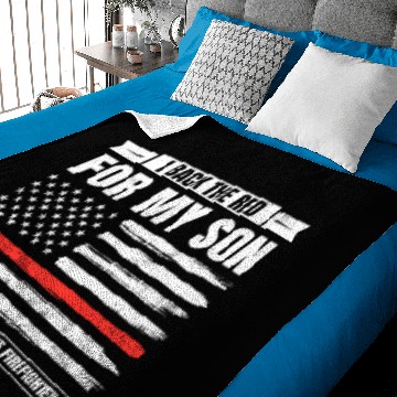 Discover Thin Red Line Son Firefighter Support Baby Blankets