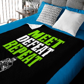 Discover Baseball PItcher Design Gift Meet Defeat Repeat Baby Blankets