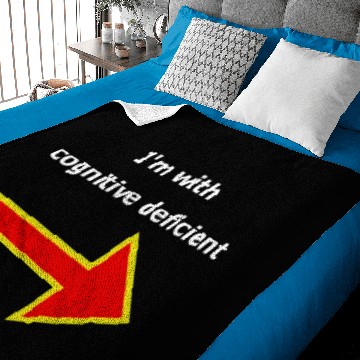 Discover I'm with stupid, (Cognitive deficient) Baby Blankets