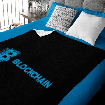 Discover Blockchain Block Chain Technology Logo Symbol Coin Baby Blankets