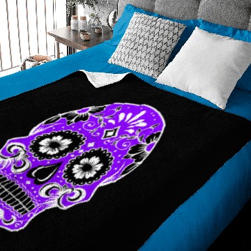 Discover Decorative skull, white, dark purple Baby Blankets