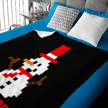 Discover Pixel Snowman funny Baby Blankets