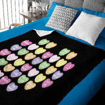 Discover Candy Hearts Heart - White BG Baby Blankets