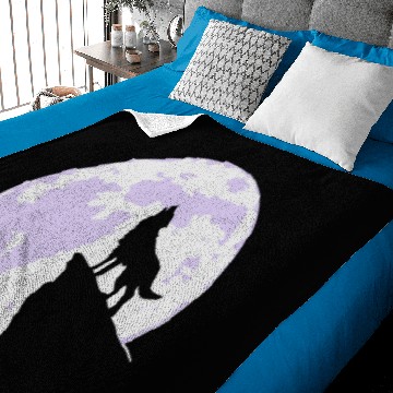 Discover Howling wolf full moon space galaxy gift dog trend Baby Blankets