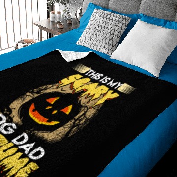 Discover Scary Dog Dad Halloween Pumpkin Gift Baby Blankets