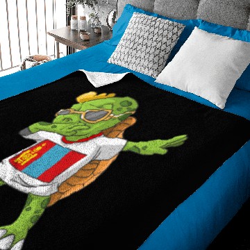 Discover Mongolia Dabbing Turtle Baby Blankets