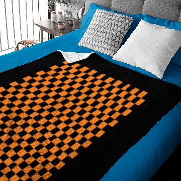 Discover Orange Checkerboard Baby Blankets