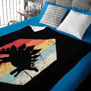 Discover Retro 70s Stegosaurus Baby Blankets