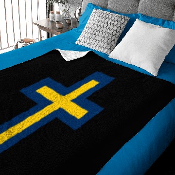 Discover Maize Blue Cross Baby Blankets