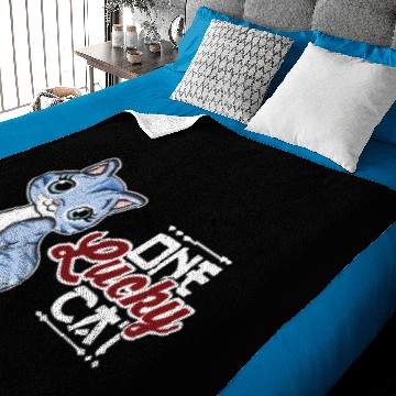 Discover One lucky cat Baby Blankets