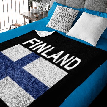 Discover finland flag stained glass effect design Baby Blankets