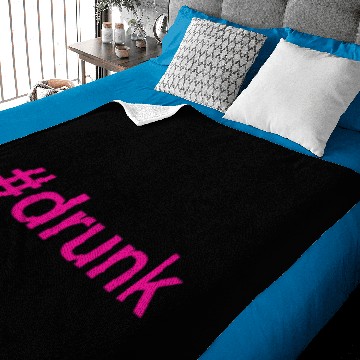 Discover drunk Hashtag Neon Pink Baby Blankets