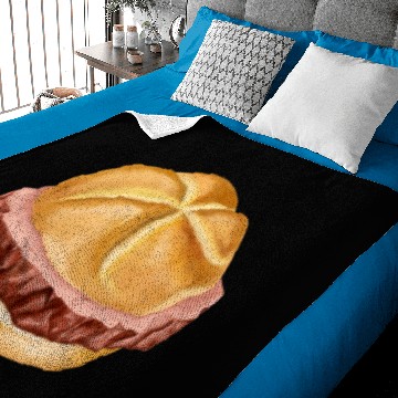 Discover Bavarian meat loaf in bread roll Baby Blankets