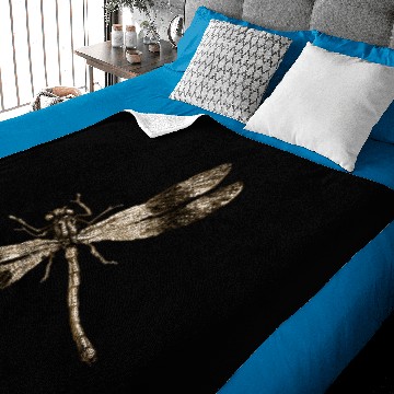 Discover dragonfly insect black and white design Baby Blankets
