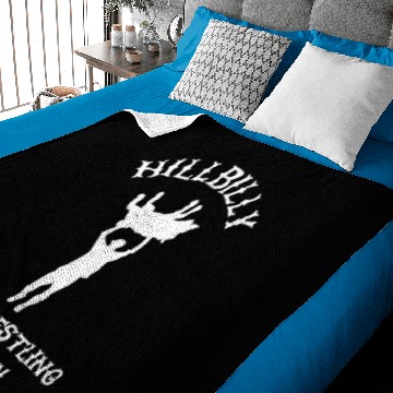 Discover Hillbilly Hog Wrestling Champ Funny comic wrestlin Baby Blankets